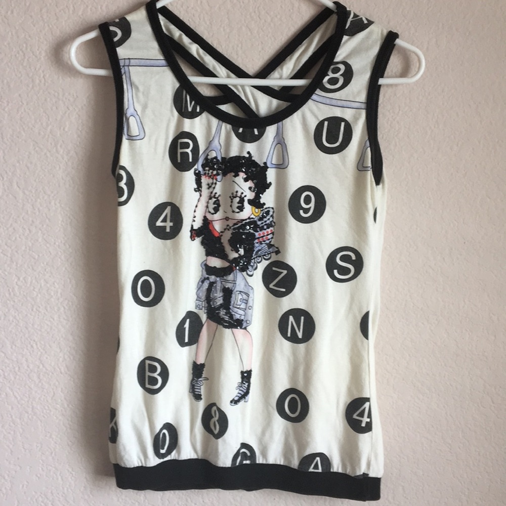 Cute Betty Boop sequined tank top, no tag